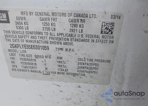 2014 GMC Terrain Slt-2 from USA, damaged, VIN 2GKFLYE35E6301059